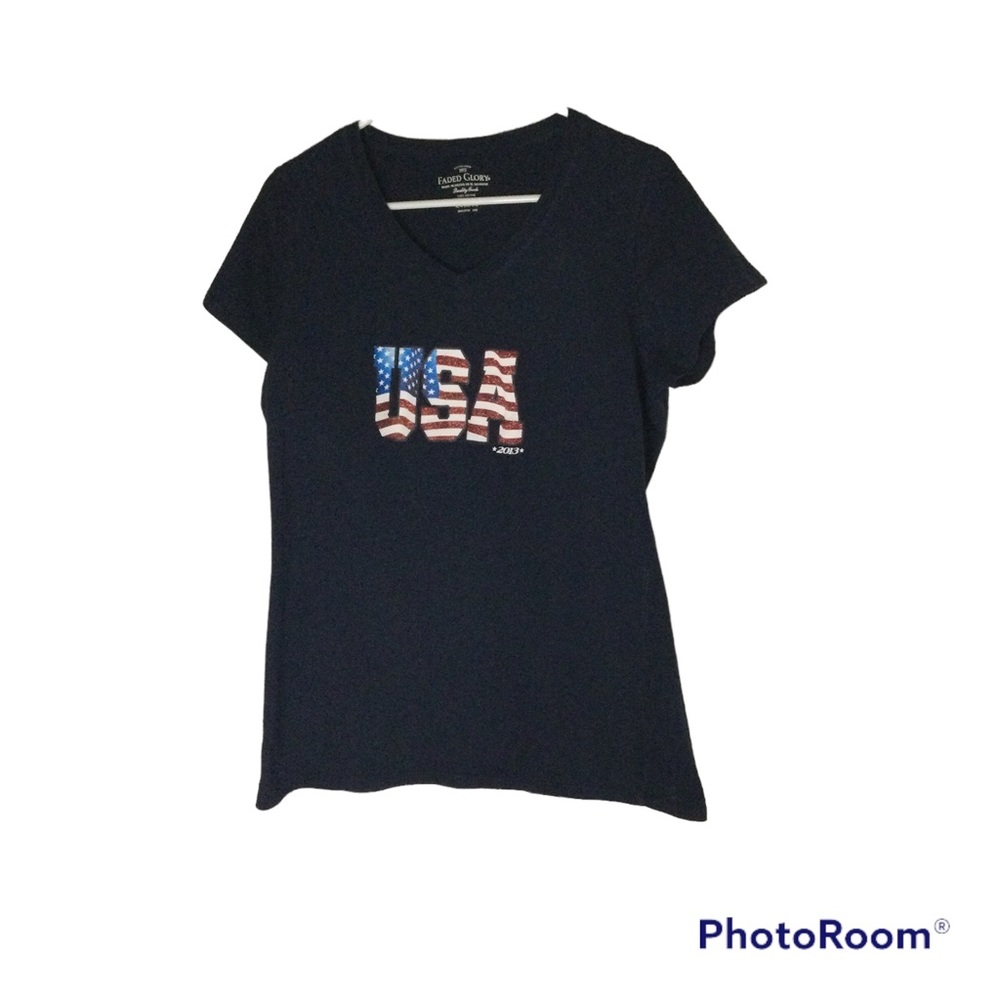 Faded Glory USA Tee Shirt Size Large (12/14)